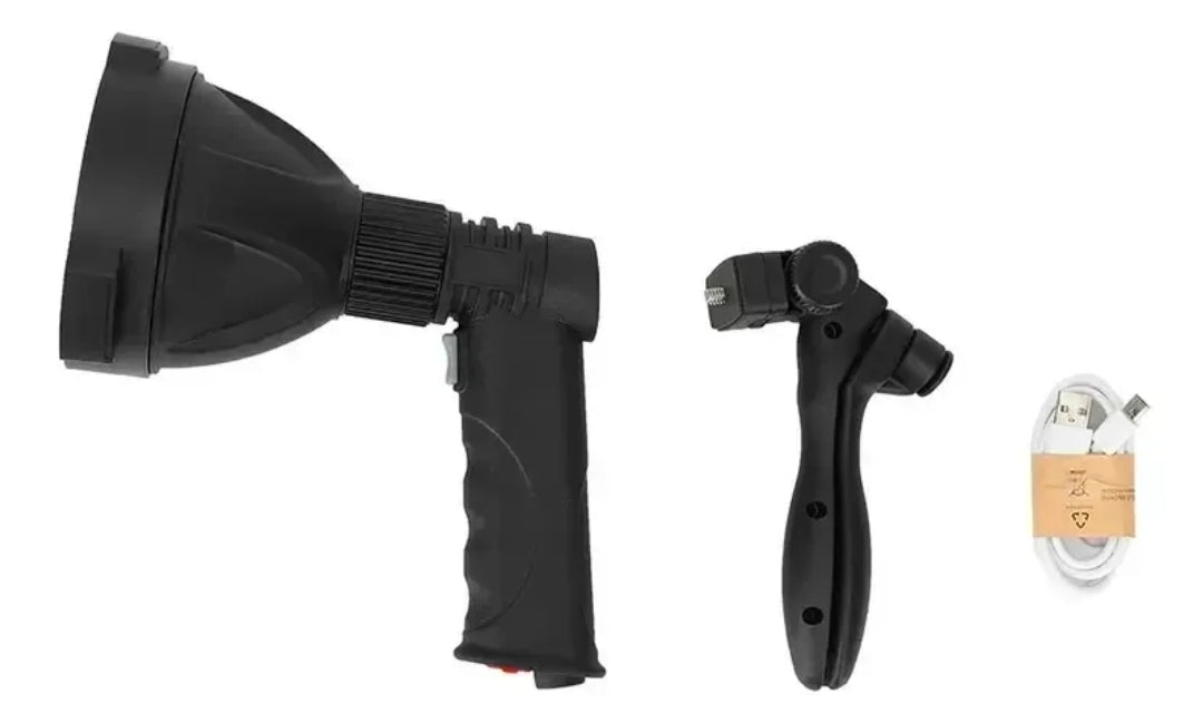 Foco Proyector LED Táctico 10W Recargable con Trípode