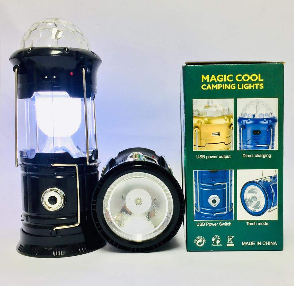 FAROL PLEGABLE CON LUCES COLORES RECARGABLE Y ENTRADA USB