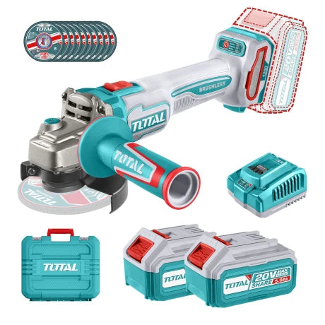 Amoladora Angular Total 20V - Motor Brushless (4 1/2")