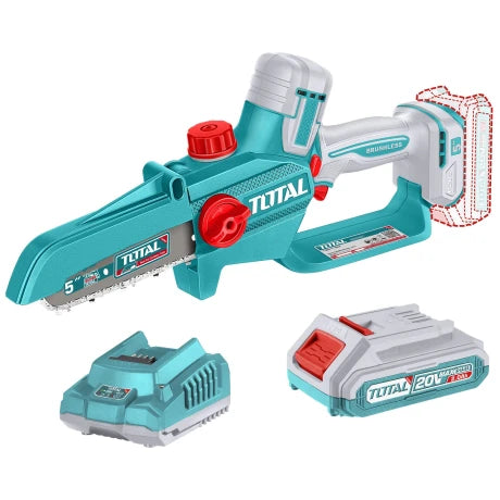 Motosierra de Mano Inalámbrica Total 20V (5") - Kit Completo