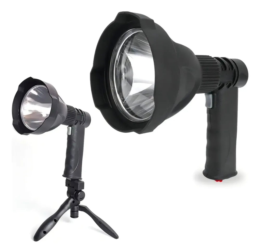 Foco Proyector LED Táctico 10W Recargable con Trípode
