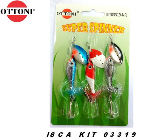Kit de Cucharitas Giratorias Ottoni Super Spinner (Blíster x 3 Unidades)