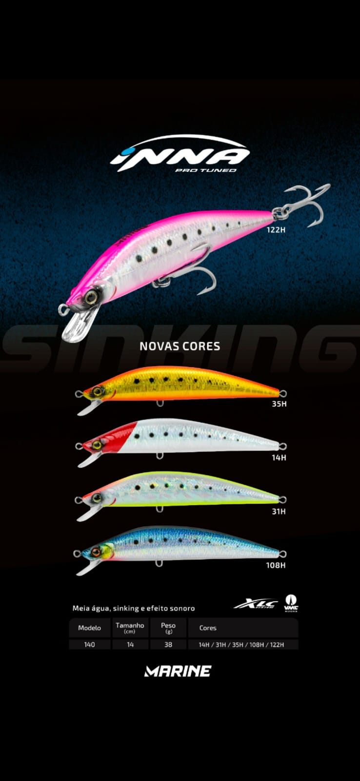 Señuelo Marine Sports Inna Sinking 140 (14 cm / 140 mm)