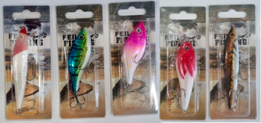 Señuelos Rígidos de Media Agua Feilong Fishing (7 cm y 9 cm)