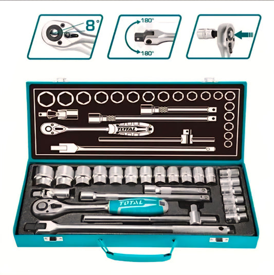 Juego de Dados 1/2" Total - 24 Piezas (Línea Industrial)
